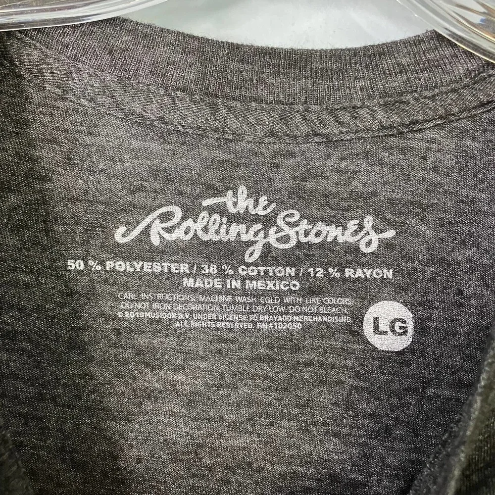 The Rolling Stones Bravado Distressed Tongue Logo Band Tee Heathered Gray Size L - Picture 3 of 11